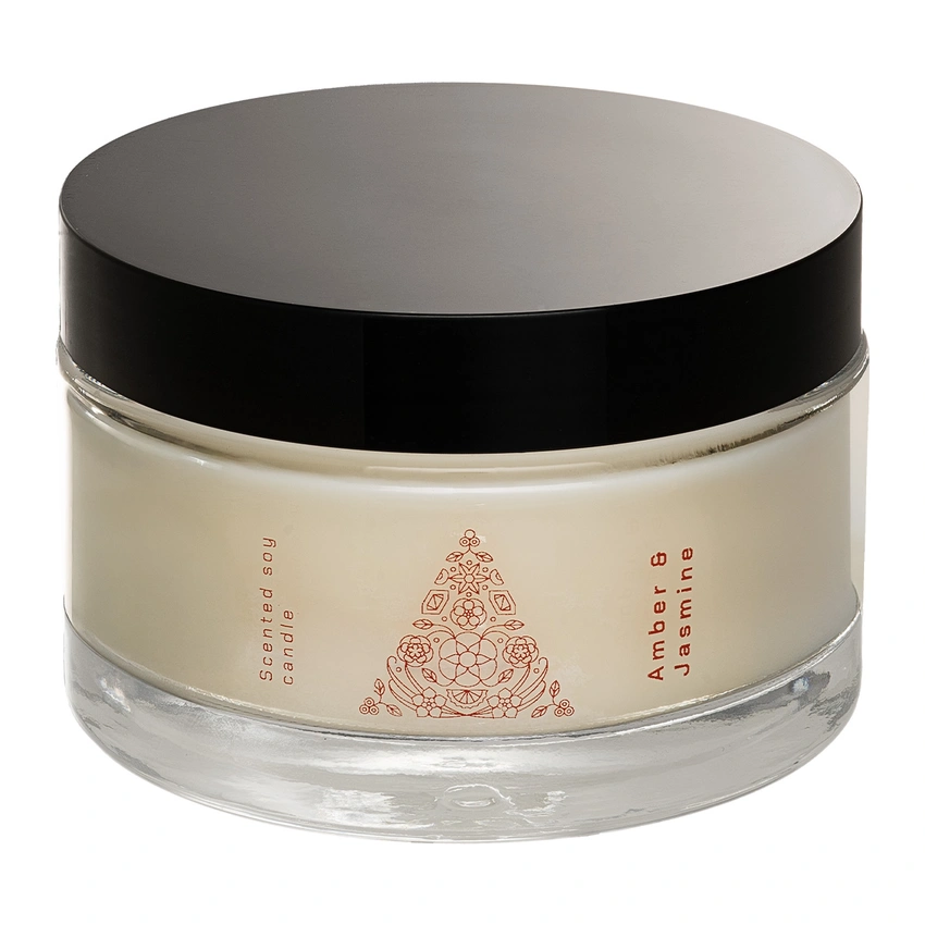 Amber & Jasmine Scented Soy Candle